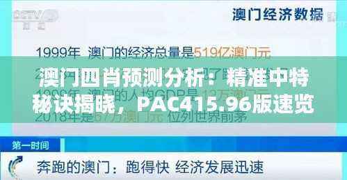 澳门四肖预测分析：精准中特秘诀揭晓，PAC415.96版速览