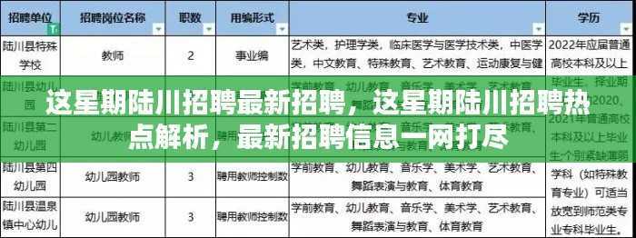 陆川本周招聘热点解析,最新招聘信息一网打尽