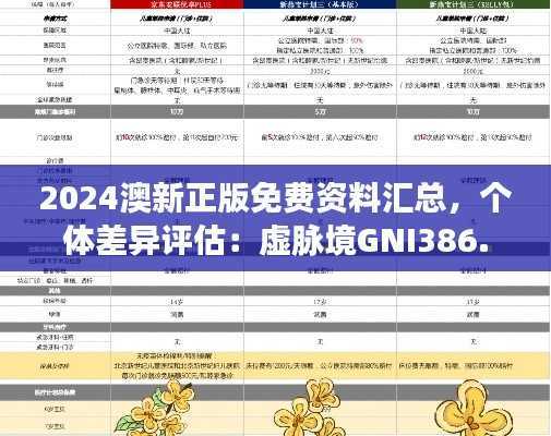 2024澳新正版免费资料汇总,个体差异评估:虚脉境GNI386.94