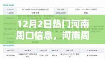 河南周口信息全攻略,12月2日热门资讯一网打尽