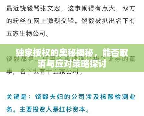 独家授权的奥秘揭秘,能否取消与应对策略探讨