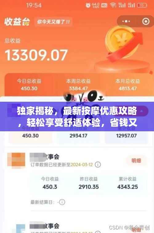 独家揭秘,最新按摩优惠攻略,轻松享受舒适体验,省钱又放心