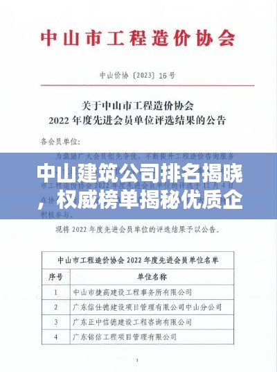 中山建筑公司排名揭晓,权威榜单揭秘优质企业!